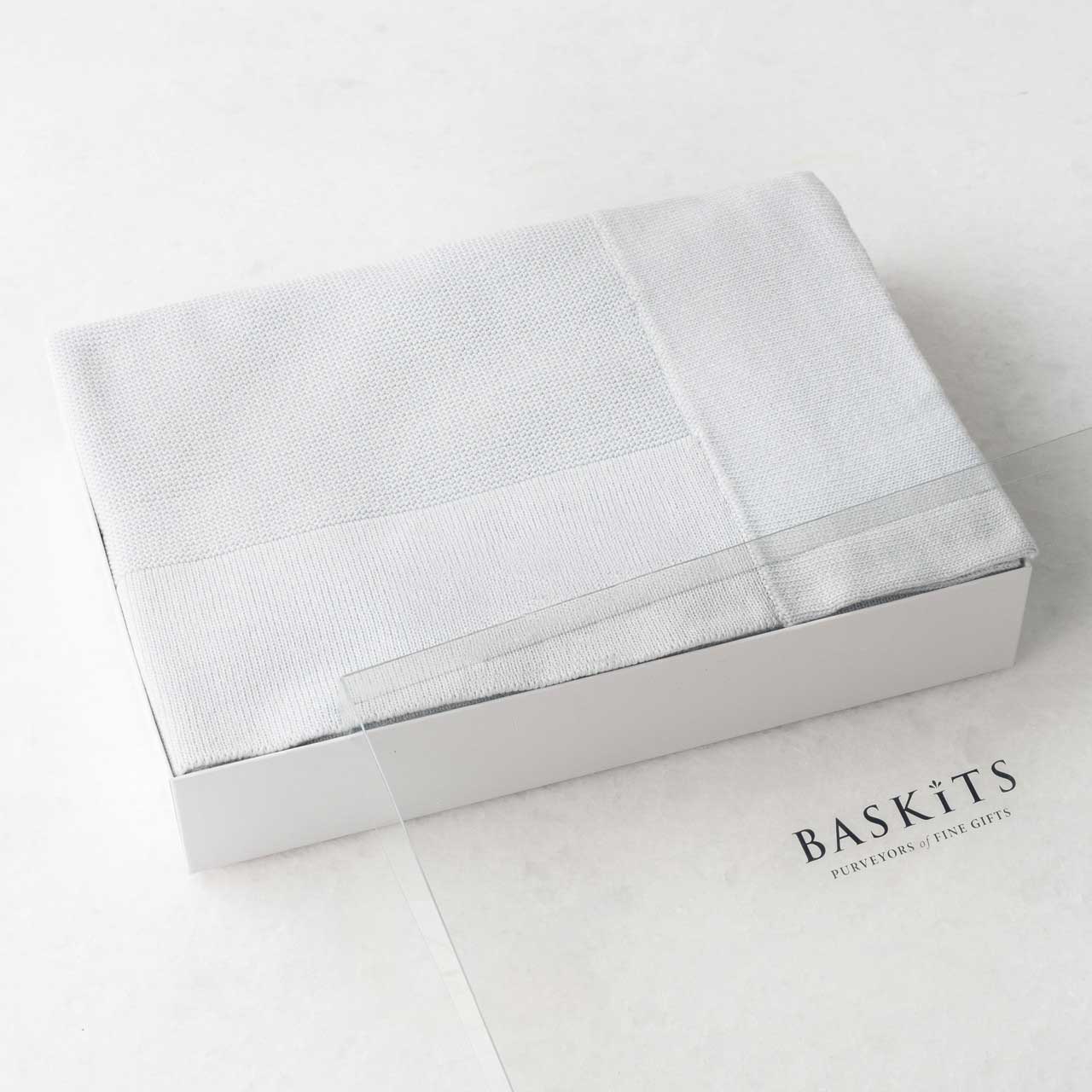 Cable Knit Baby Blanket (Blue)