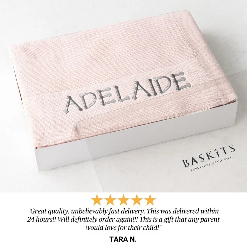 Embroidered Blanket - Pink (Hilti)