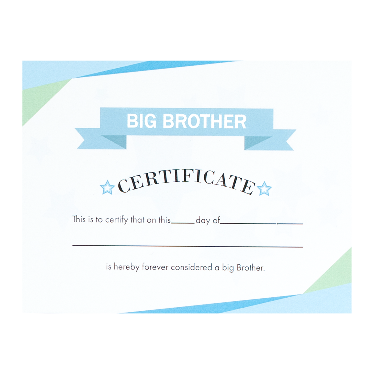 Big Brother Certificate