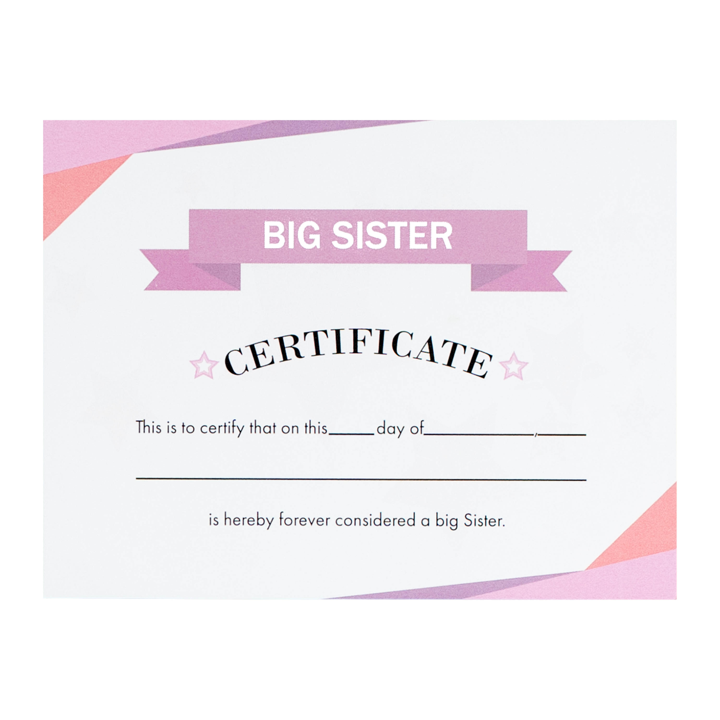 Big Sister Certificate