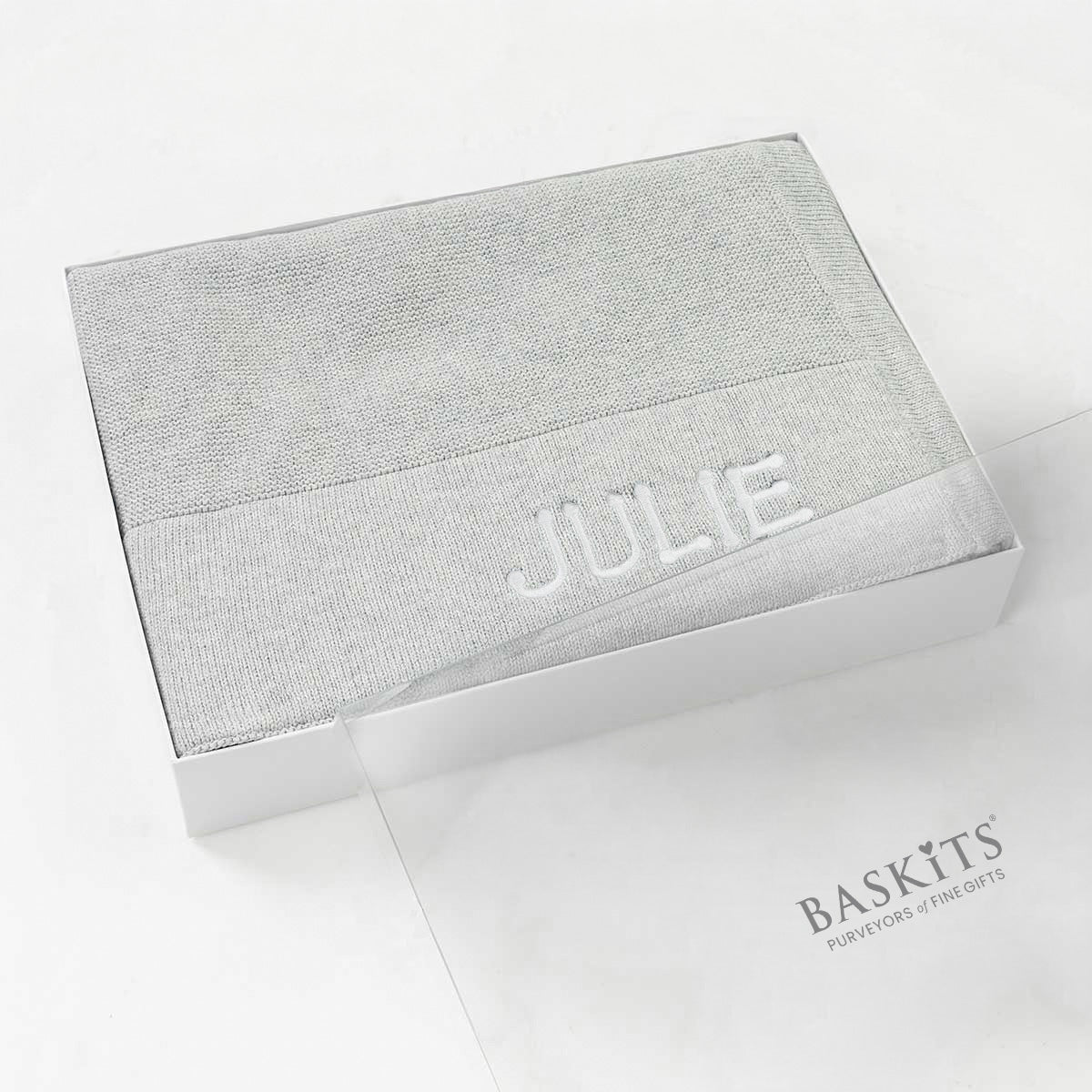 Cable Knit Baby Blanket (Grey)