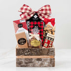 The Canadiana L, a gourmet gift box featuring Chocolate Pop Sensation,Chocolate Chip Shortbread and Gourmet Canadian Favorite items.