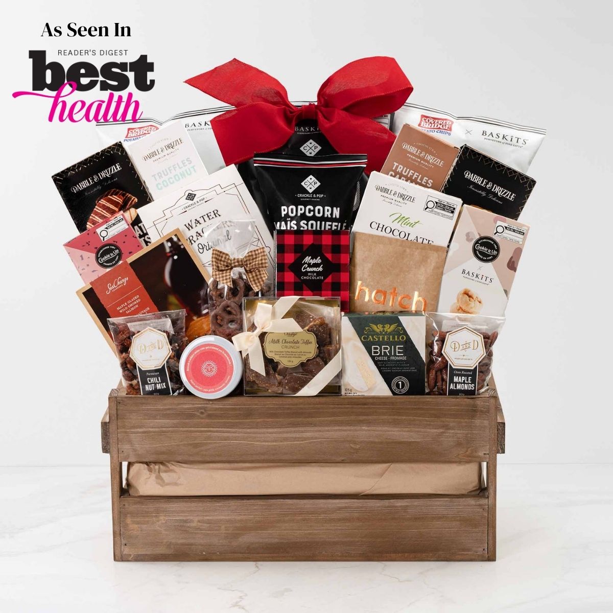 The Eastwood, a gourmet gift crate featuring  Marmelade d'agrumes,Hatch Brazilian Coffee and Gourmet Canadian Favorite items. 