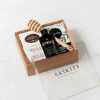The My Moment, a gourmet gift box featuring Chocolate Crunch Cookies, Cheeky Chai Tea and Mindful Moments items. 