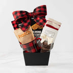 The Just For You, a gourmet gift base featuring Chocolate Oreo Pack,Maple Crunch Chocolate Bar and Sweet Treat items. 