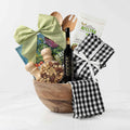 The Salad Bowl, a gourmet gift bowl featuring Afeltra Organic Pasta, Goccia 8-Year-Old Balsamic Vinegar and Gourmet Treats & Sips items. 