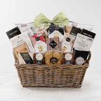 The Universuty, a gourmet gift basket featuring shortbread cookies, truffles and Gourmet Canadian Favourite items. 