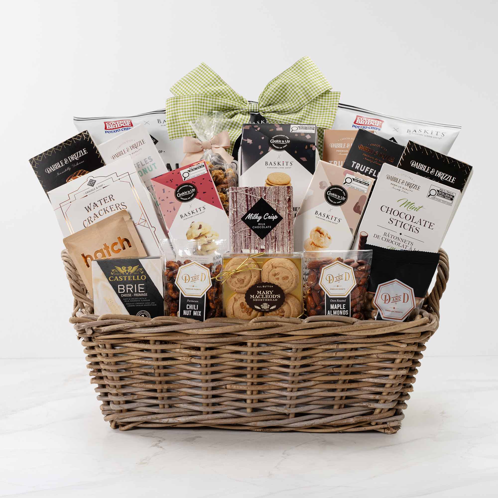 The Universuty, a gourmet gift basket featuring shortbread cookies, truffles and Gourmet Canadian Favourite items. 