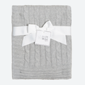 Grey Cable Knit Baby Blanket
