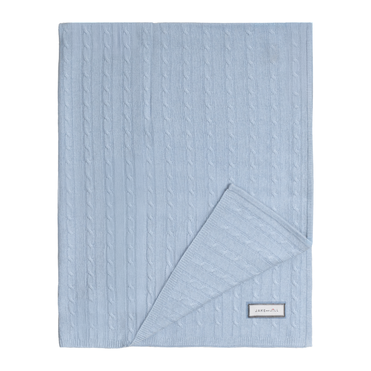 Jake and Jill Blue 100% Cashmere Blanket