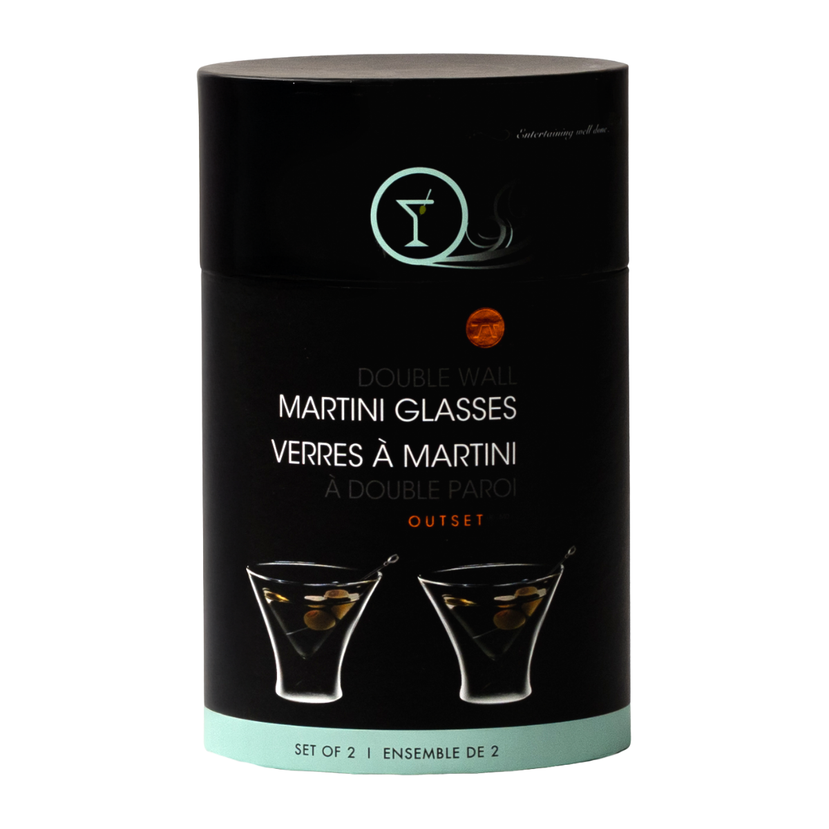 Outset Stemless Martini Glasses
