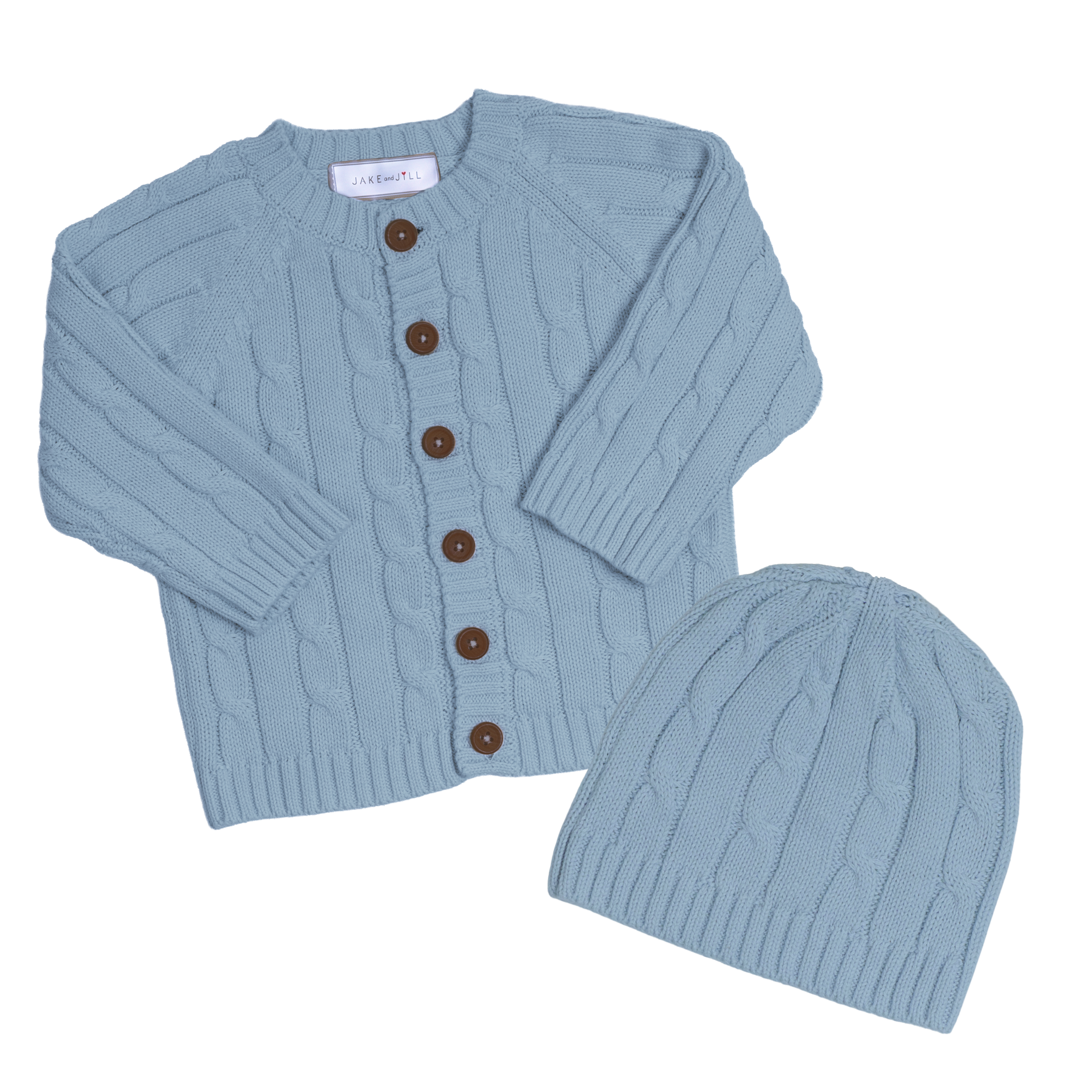 Baby Sweater & Hat Set - Blue