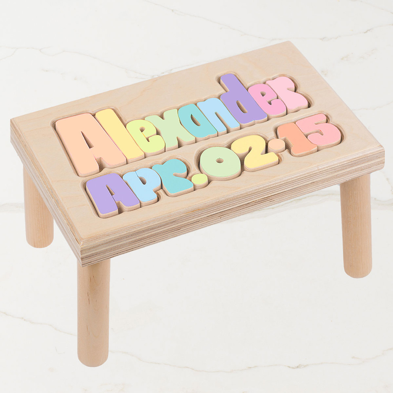 personalized step stool pastel 